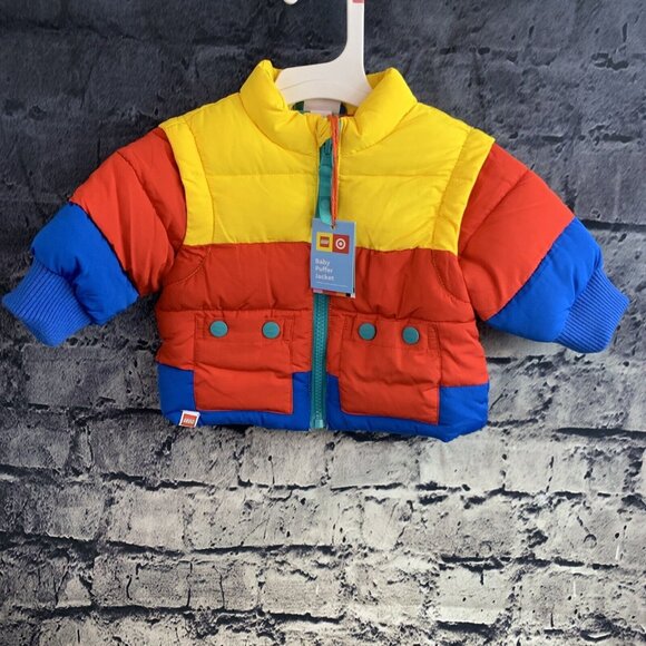 Lego x Target Newborn Puffer Jacket Baby Boy Coat Vest Color Block - Picture 1 of 8